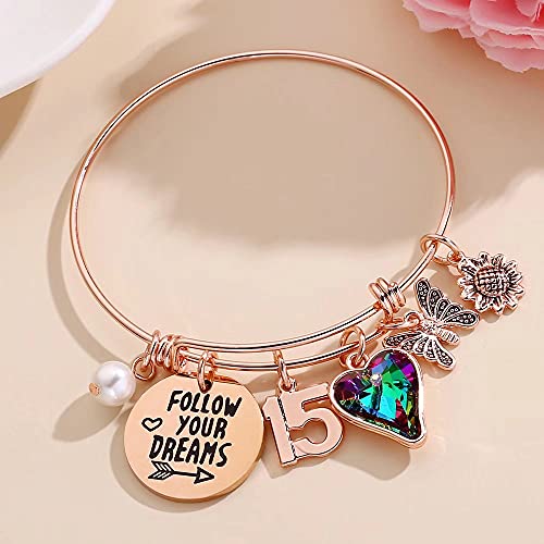 Image of Ursteel Birthday Gifts for Women Girls Bracelet, Birthday Charm Bracelets 10th 20th 30th 40th 50th 60th 70th 80th 90th Birthday Gift for Daughter, Sister, Friend, Teen Girls, Mom, Grandma