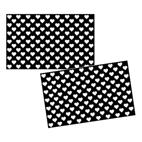 Diamall 2 PCS Car Taillight Cover Sticker, Heart Shaped Pattern DIY Taillight Tint Film Sheet, Waterproof Love-Heart Creative Light Cover Decal, Self-Adhesive Light Film Sticker for Most Cars (Black)