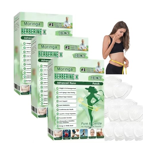 21 Stück Moringa 10-in-1 Nano Mikronadel Patch 2026 Neu Natürliche Moringa x Berberin Pflaster Diskretes Nano Abnehmpflaster Moringa Kosmetisches Pflaster für Körperpflege für Männer & Frauen