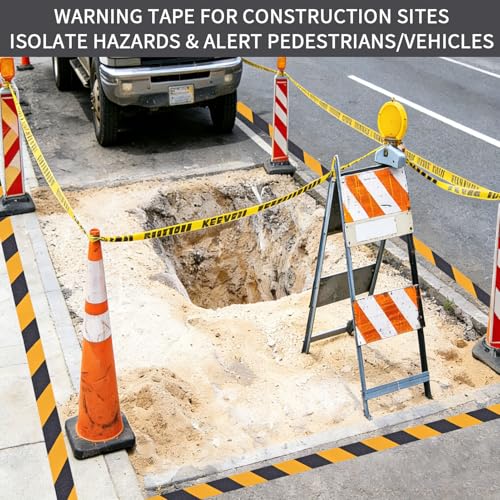 Image of Black & Yellow Anti-Slip Stair Treads Tape, 2 inch x50FT Heavy Duty Non-Skid Grip Tape for Indoor /Outdoor Steps, Bathroom & Pool - PVC Waterproof Safety Traction Tape
