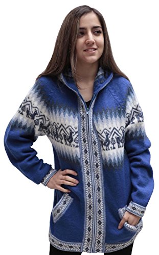 Little Llamas Hooded Alpaca Wool Knitted Jacket Hoodie Sweater2