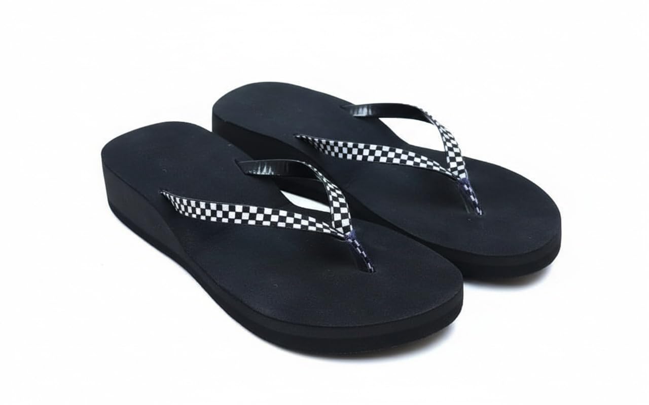 Women’s Black Platform Wedge Flip-Flops Casual Wear Slippers-image-20