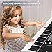 61 Keys Keyboard Piano, Electronic Digital Piano with Built-In Speaker Microphone, Sheet Stand and Power Supply, Portable Keyboard Gift Teaching for Beginners