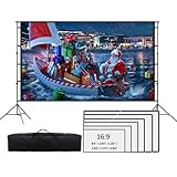 Schermo di proiezione con supporto, schermo cinematografico portatile da 100 pollici 16:9 HD 4K, schermo video per interni ed esterni con custodia per il trasporto per home theater (anti-luce, 152 cm