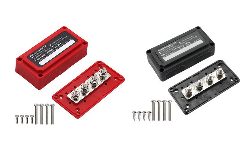 Power Distribution Block Heavy Duty Bus Bar Box With 3/8in M104 Terminal Studs 48V 300A Post Battery Junction Block For Car RV Truck Marine Boat - View #3