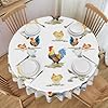 Watercolor Chicken Tablecloth Rustic Retro Farmhouse Country Rooster Able Cloth for Home Kitchen Dining Outdoor Patio Decor 70x70in