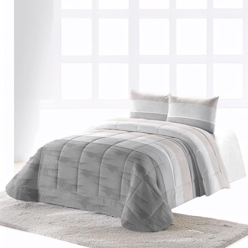 Rufino Díaz Edredón Invierno Idol Estampado 350g + Funda Cojín - Gris, 135 cm