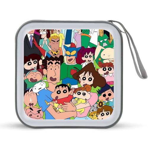クレヨンしんちゃん CDケース プラケース DVD収納ケース CD収納ボックス ディスクケース 防水 メディアケース 大容量 40枚収納 小型 持ち運び便利 薄型 ファスナー付 旅行
