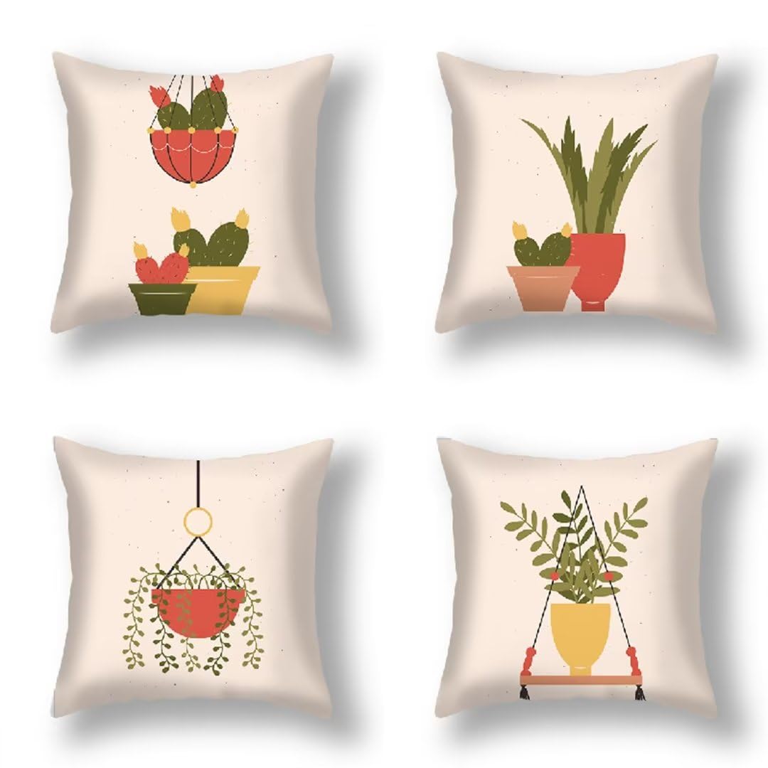 Funda de Almohada 55x55 cm Dibujos Animados Fundas Cojines Sofa Juego de 4 Funda Cojin Super Suave Almohada Cojin, Nacional Funda Cojines con Cremallera Oculta para Sala de Estar Sofá Dormitorio R324