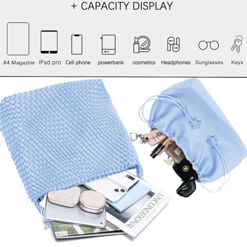 Image of Woven Tote Bag for Women, Shoulder Handbags, Beach Hobo, Handwoven Satchel Underarm Bag, Top-Handle Bag With Purses