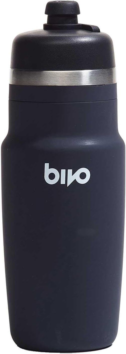 Bivo One 21oz Non Insulated Stainless Steel Bike Water Bottle - Lightweight for Cycling, Travel, Kids - No Plastic Taste, Fits Most Cages, Dishwasher Safe - (Black)