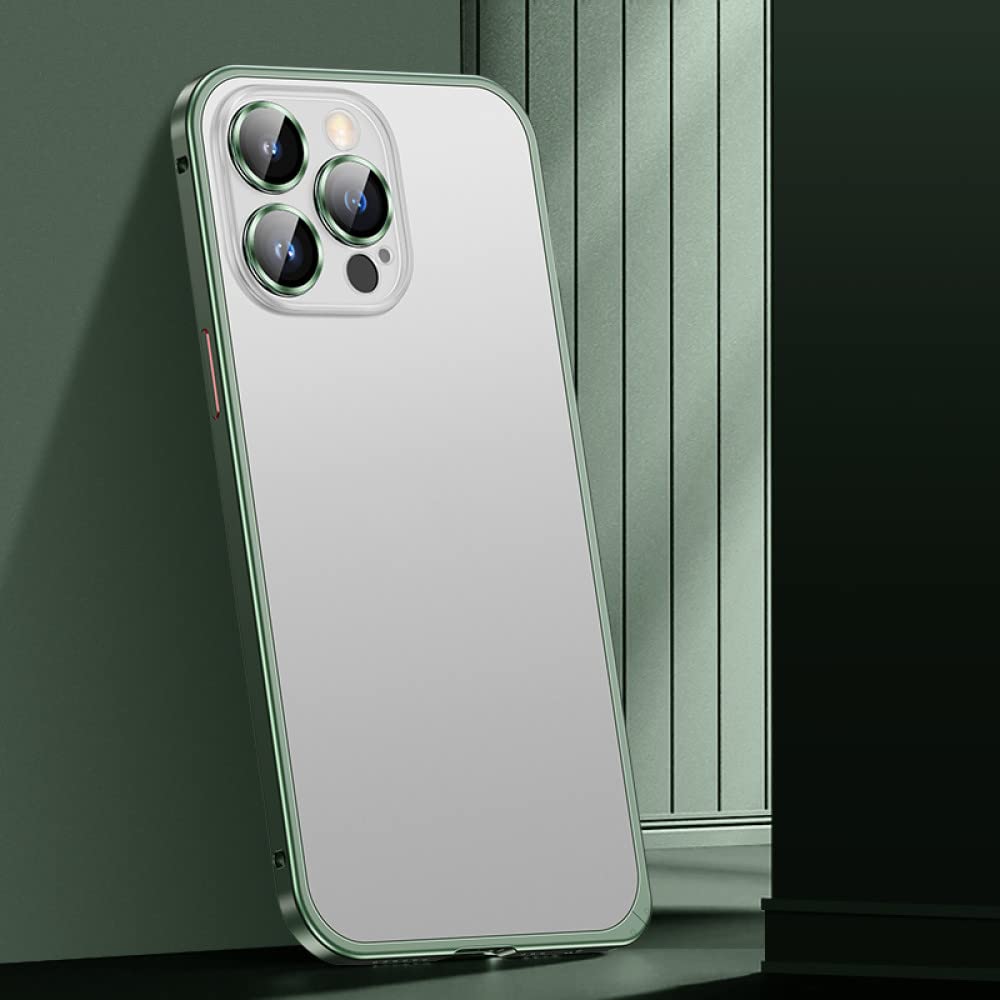 Coque métal iPhone 13 antichoc aimantée couleur vert avec protège objectif complet - 7