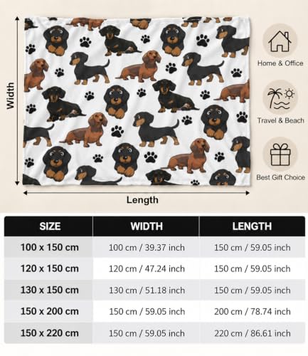 Chickwino Kuscheldecke Flauschig Decke 150x200 cm XL Flanell Fleecedecke Dackel, Wohndecke Blanket Weich und Warme als Sofadecke Couchdecke… – Ansicht 6
