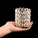 Feyarl Crystal Makeup Brush Holder Beads Candle Holder Votive Cylinder Candle Lantern Wedding Home Deco