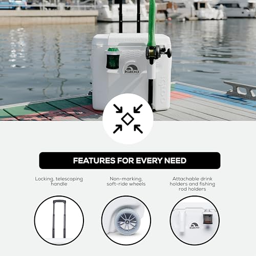 Image of Igloo Marine Cooler | Insulated Hard Shell Ice Chest |Great for Fishing, Camping, Boating, & More