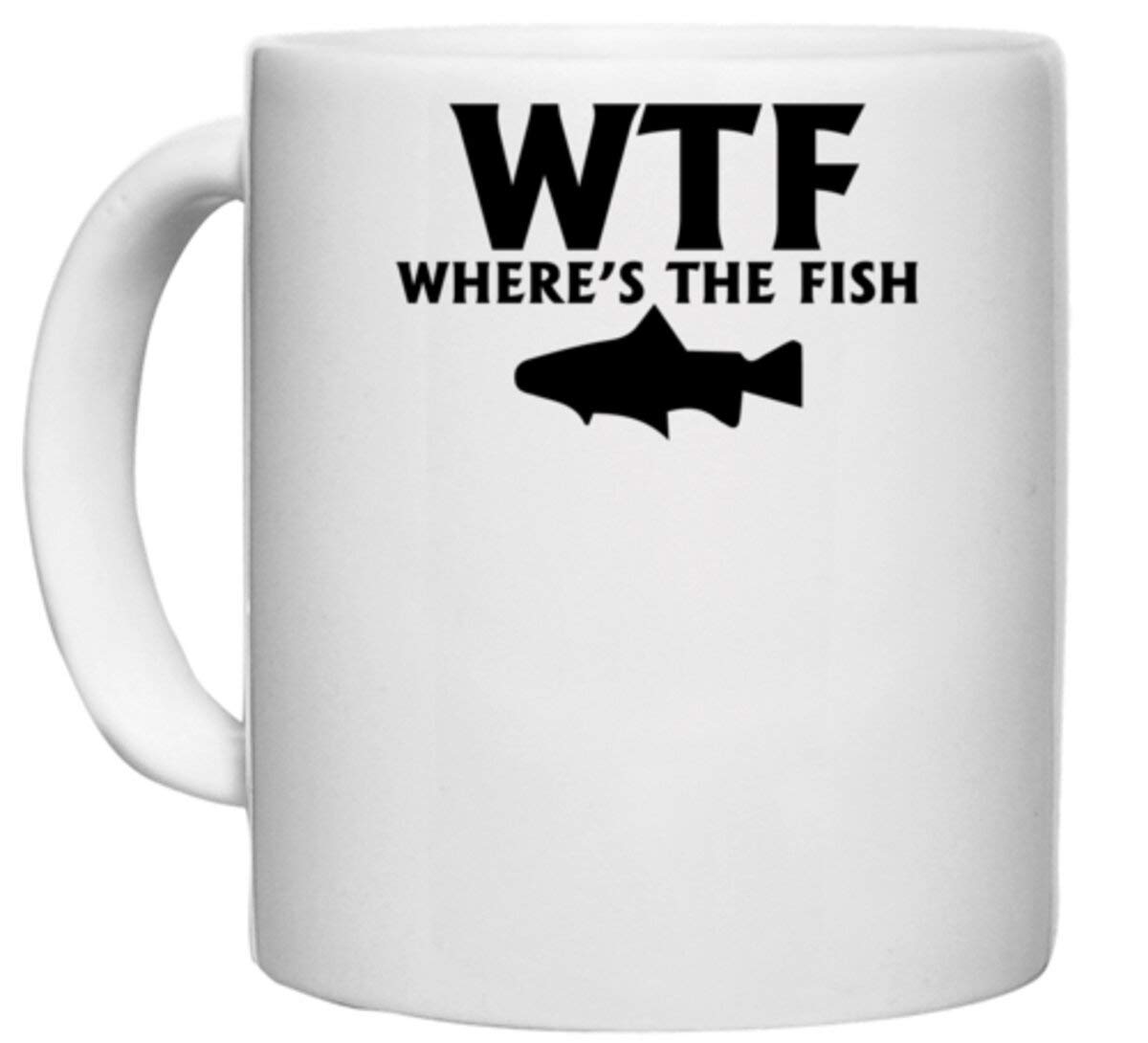 UDNAG White Ceramic Coffee/Tea Mug 'Fishing | wtf where's The fish' Perfect for Gifting [330ml]
