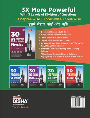 Image of 30 New Syllabus Chapter-wise, Topic-wise & Skill-wise CBSE Class 12 Biology Previous Year Solved Papers (2013 - 2025) & Sample Papers (2022 - 2025) 3rd Edition | PYQs for 2026 Exam
