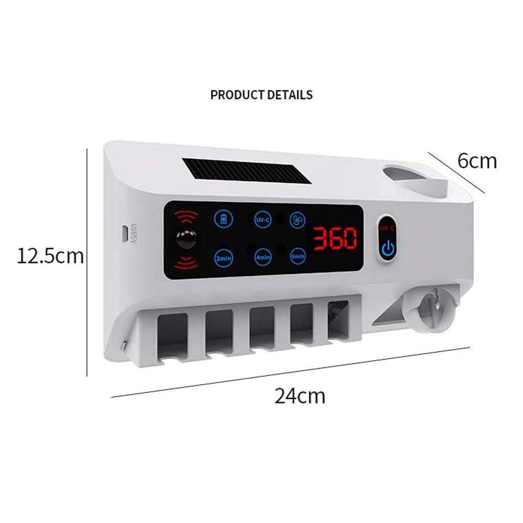 TJH Esterilizador de Cepillo de Dientes UV Inteligente, Esterilizar y secar bastidores de cepillos de Dientes para baño, Set de Vasos de Dientes eléctricos de Pared -Cuidar la Salud bucal