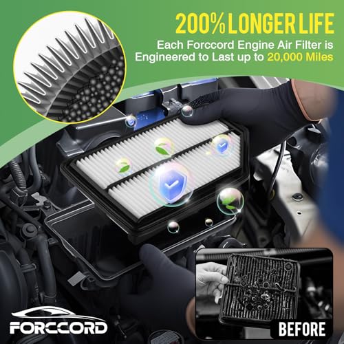 Image of Cabin & Engine Air Filter Fit for Honda Odyssey 2011-2017 3.5L Activated Carbon Cabin Filter Replace#CF10134 CA11042 Car Accessories