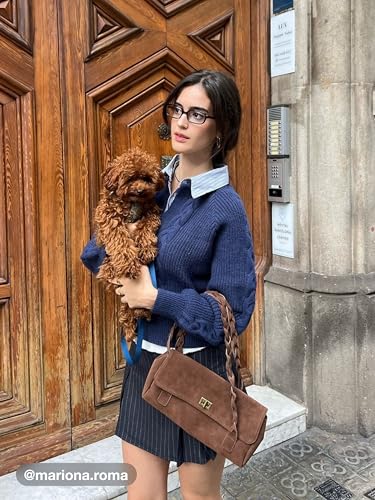 CIDER Cable Knit Sweater Women Crew Neck Two Tone Long Sleeve Knit Pullover Top Fashion Winter Sweaters2