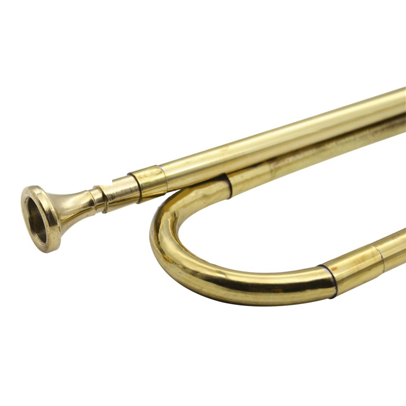 Kavallerie-Trompete - Taschentrompete, Militär-Signalhorn-Trompete | Kavallerie-Trompete aus vergoldetem, Retro-Standard-Trompete, Signalhorninstrumente, Musikinstrument für Anfänger