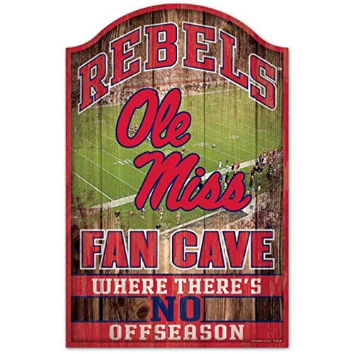 NCAA University of Mississippi Wood Sign, 11" x 17"