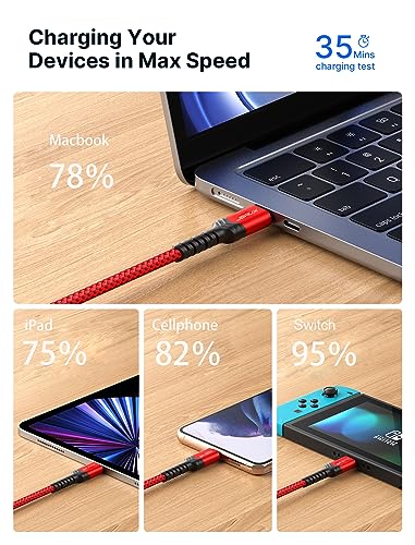 JSAUX-USB-C-to-USB-C-Charger-Cable-2-Pack-2M2M-100W-Fast-USB-C-to-C-Type-C-Charging-Cord-Compatible-for-iPhone-16-15-Plus-Pro-Max-Samsung-Galaxy-S24-S23-Ultra-A54-Pixel-iPad-Pro-MacBook-Air-Red