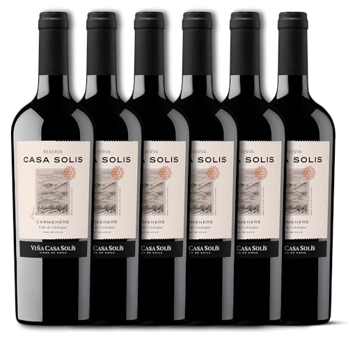 Casa Solis Carmenere Reserva Chile - Paquete de 6 x 750ml - Total: 4500 ml