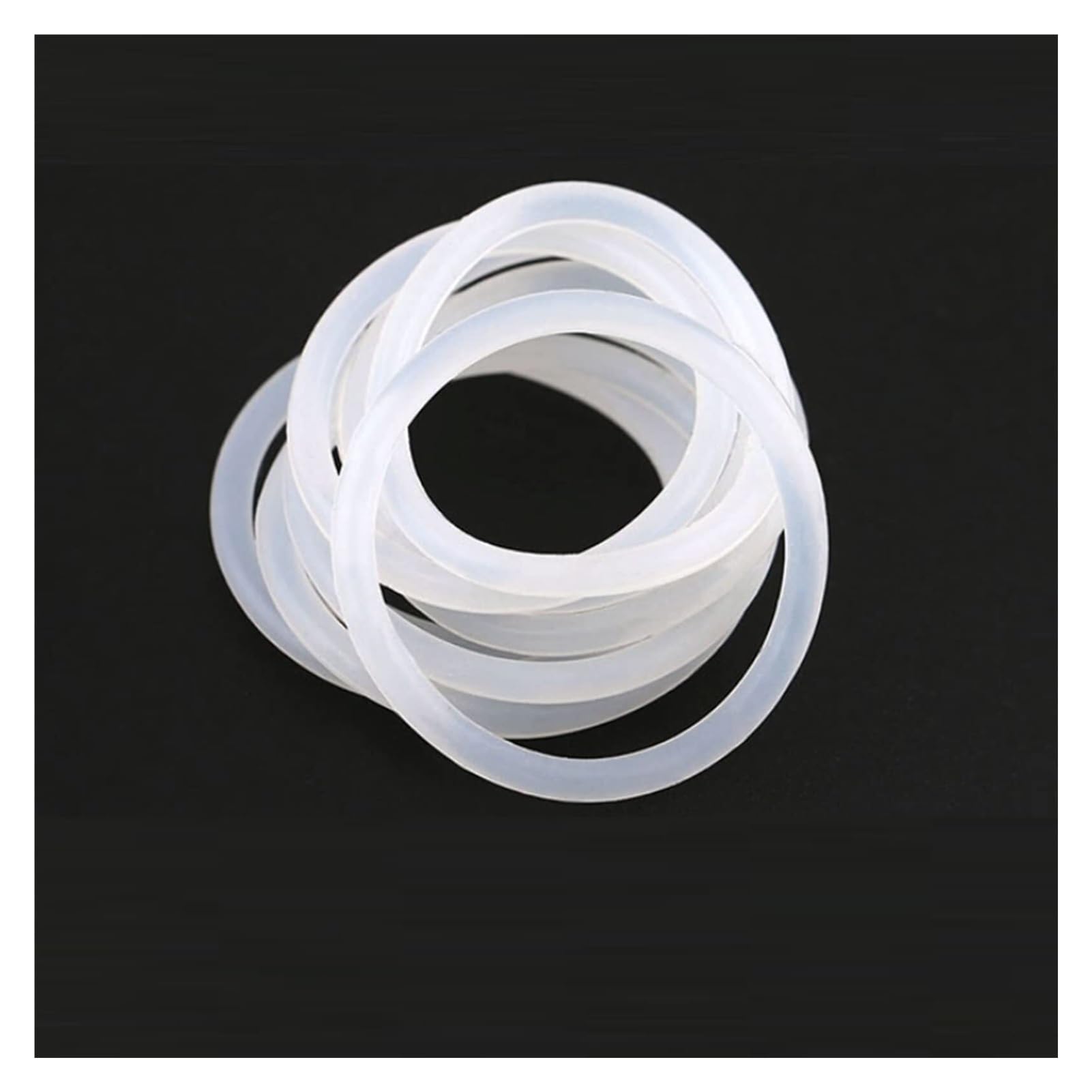 Kit d'assortiment de joints toriques, joints toriques en caoutchouc 50 pièces joint torique en silicone blanc CS 1,5 mm OD 5~45 mm rondelle étanche de qualité alimentaire ronde en forme de O anneau