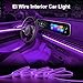 EL Wire Interior Car LED Strip Lights, 16.5FT USB Neon Glowing Strobing Electroluminescent Wire Strip with 6mm Sewing Edge, Ambient Lighting Kits for Car Indoor Decoration (Purple)