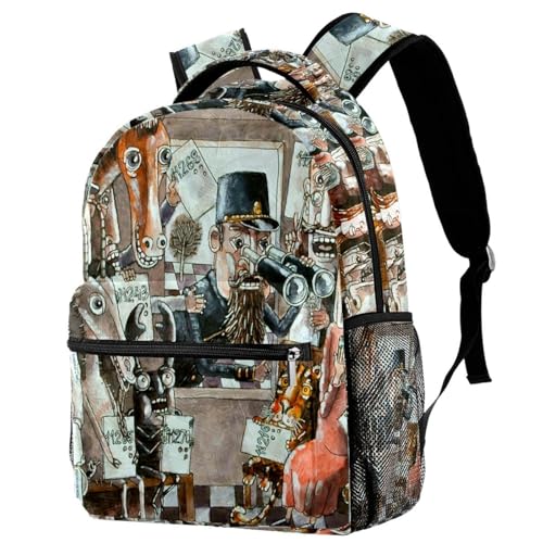 Sac de voyage décontracté avec bretelles rembourrées et motif multicolore