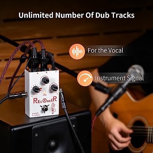 Image of FLAMMA FV05 Recorder Vocal Effects Processor with 70 Minutes Recording Capacity Noise Gate & Reverb Effects for Vocal Guitar Reverb Looper Stompbox for Singer Songwriting Record Creative Inspiration