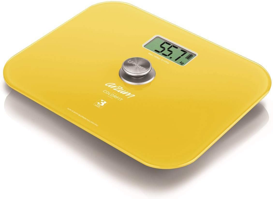 Arzum Colorfit Environment-Friendly Digital Bathroom Scale, Yellow