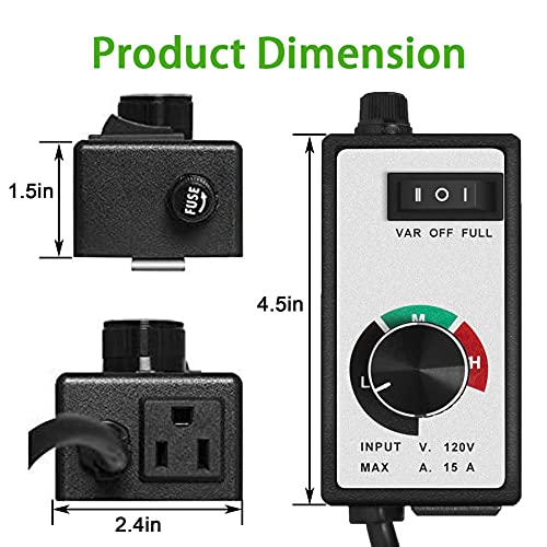 All-Carb Router Fan Electric Motor Rheostat Variable Speed Controller Ac 1500W / 120V / 15A #TOP4