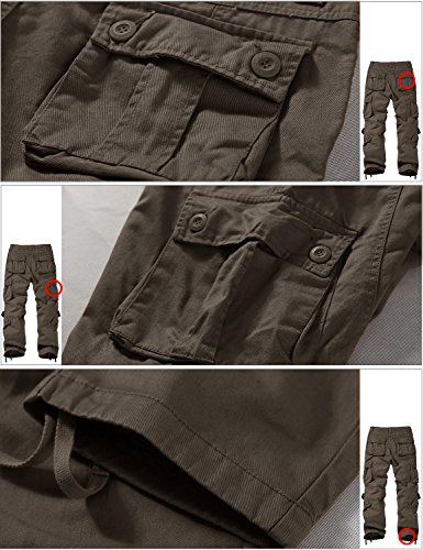 Image of Match Men's Wild Retro Multi-Pockets Utility Casual Cotton Cargo Trousers #3357
