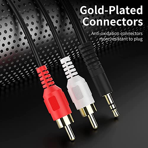Pluto Accessories 10 Mtr Audio 2RCA Stereo Cables with 3.5mm Aux Jack for Home Theaters, Music Players, Set-up Boxes, DVD Players, Speakers and LCD/LED Tv.10 Meter (32.8 Feet) Black 4 51goX dQhWL