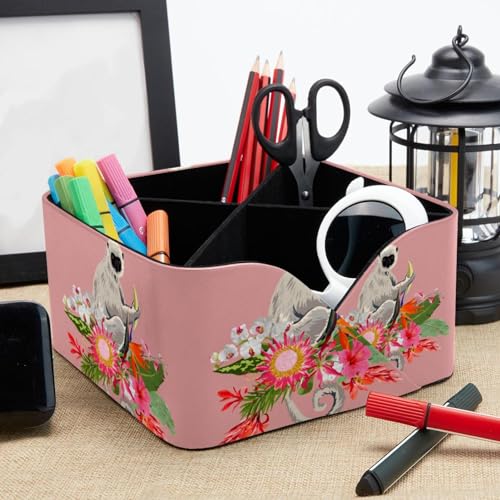 Rangement pour bureau et pot à stylos avec 4 compartiments - 8