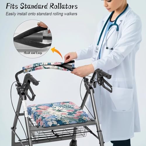 Image of Hummingbird Universal Rollator Accessories, Soft Seat and Backrest Covers for Walkers, Adjustable Walker Seat Covers for Seniors