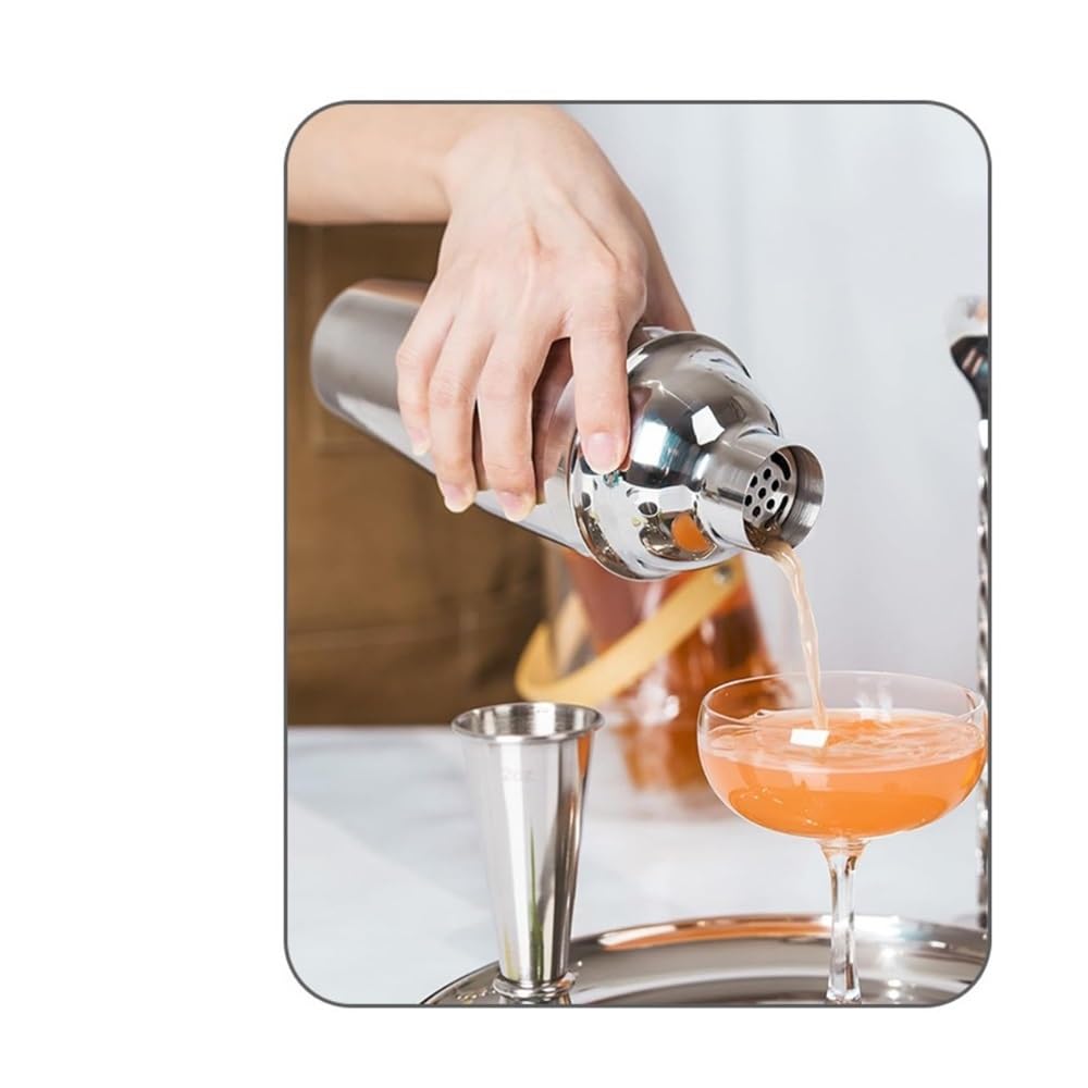 Cocktailshaker 750 ml Cocktail-Shaker-Set aus Edelstahl – 3-teiliger Barmixer mit auslaufsicherem Deckel(Rose Gold)