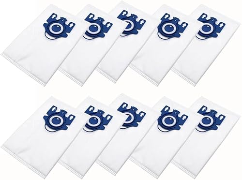 10 Pack Vacuum Cleaner Bags for Miele Classic C1 C2 C3 S227 S240 S5 S8, S270 S400 S600 S800 Models, Fiber Cloth Dust Bags with Advanced Filtration,