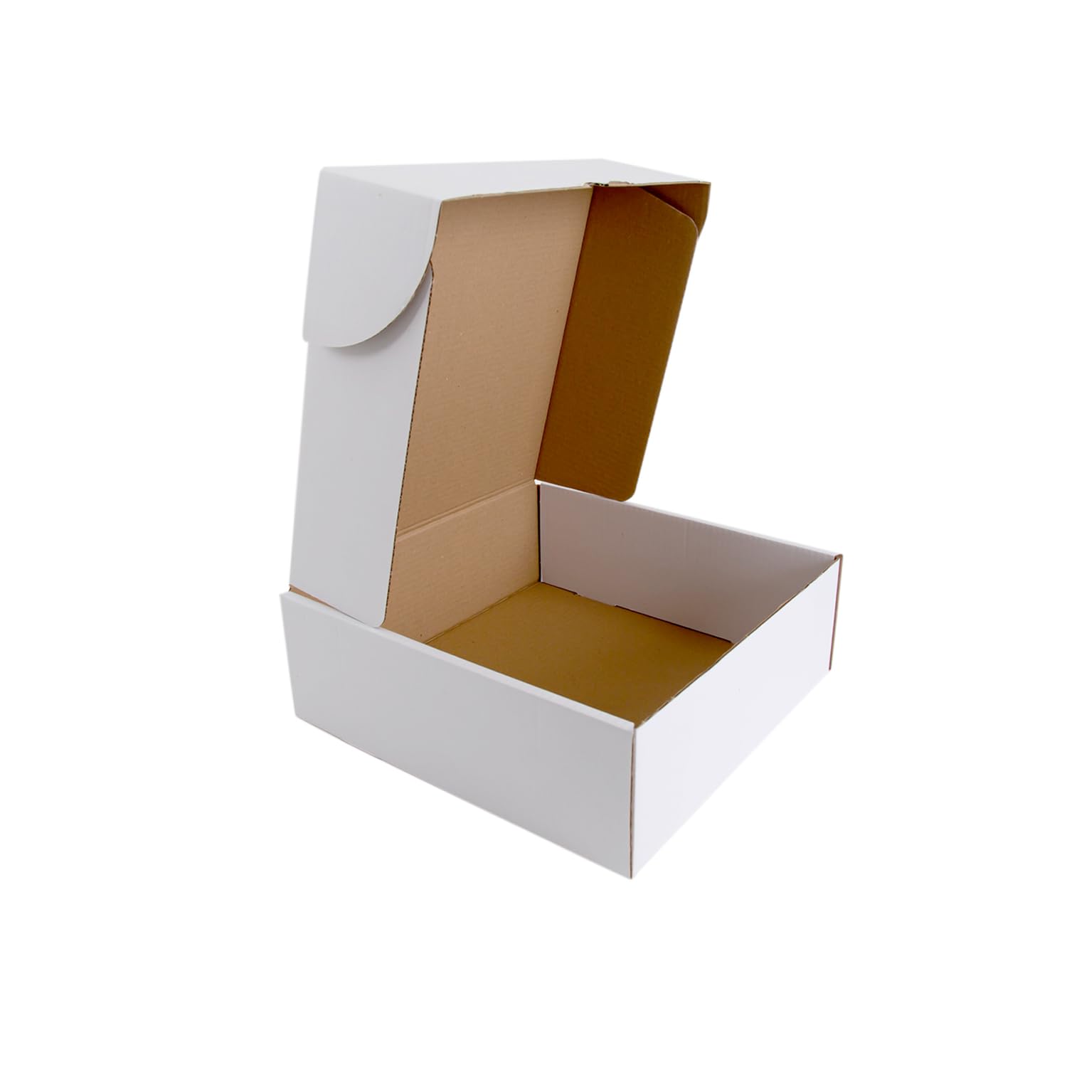 Plain White Corrugated Cardboard Box 25 x 25 X 10 cm, gift box, e-commerce box, shipping box (pack of 5 boxes)