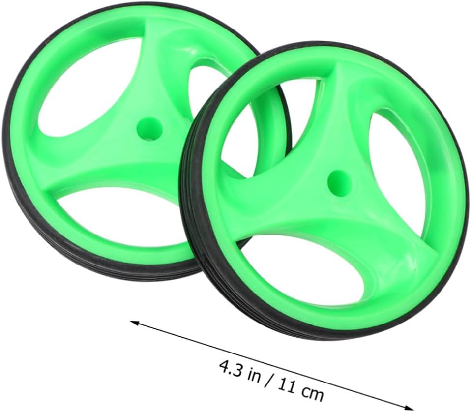Kichvoe Balance Training Wheels for Bike, 12-20 Inch Mute Auxiliary Cycling Wheels with Bracket, Green Stabilizer Set for Boy Girl Bicycle Accessories and Bike Training