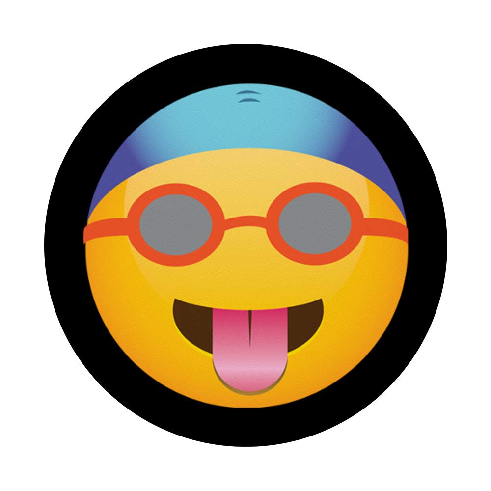 Happy Swim Emoticon Racer With Swim Cap And Goggles : Cell Phones & Accessories