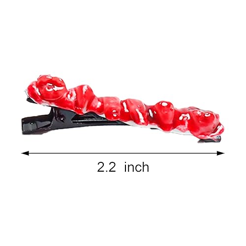 Miniatura 4 de 10 pinzas para el cabello de Halloween, con forma de dientes falsos, pinzas para el cabello realistas para dientes de terror, horquilla gótica para