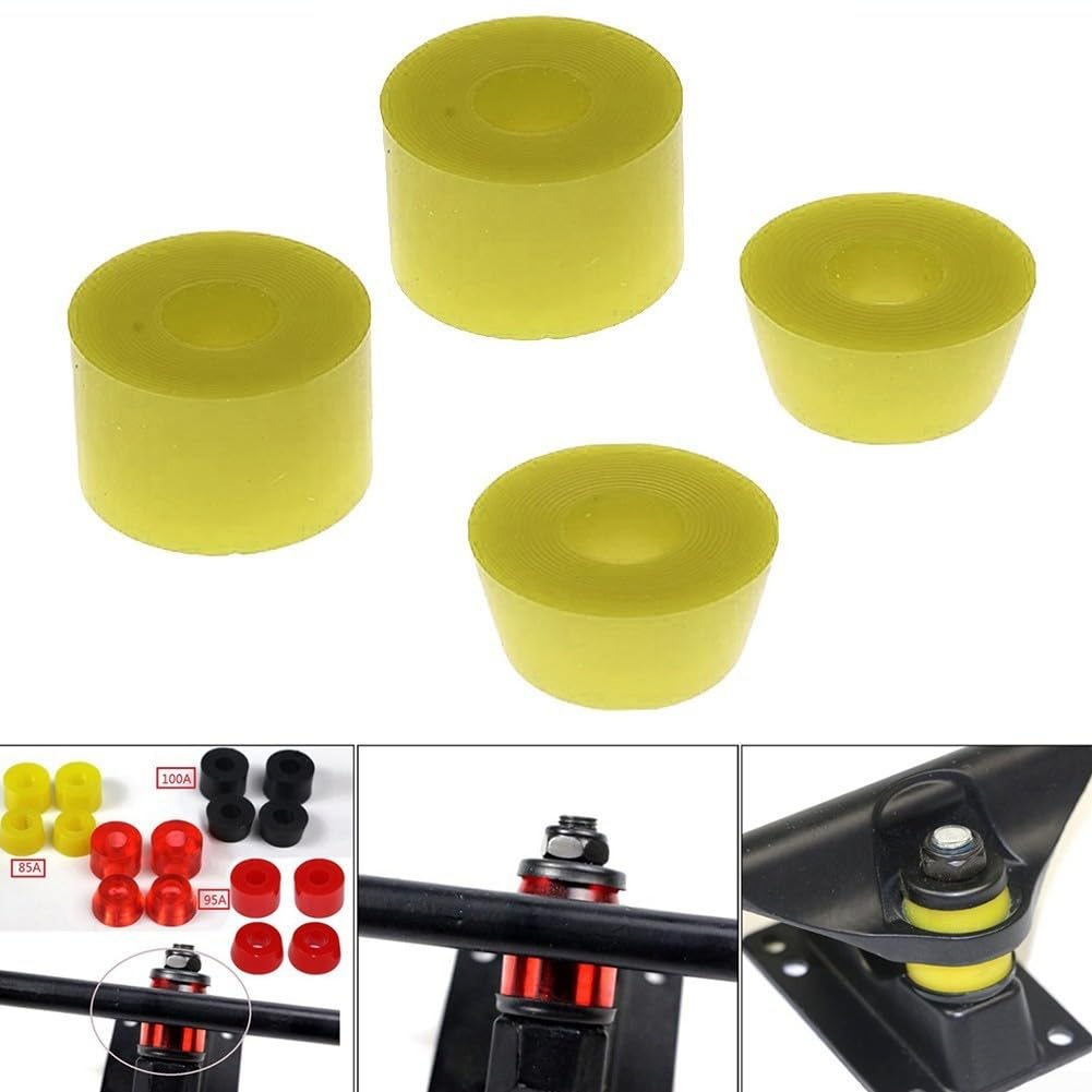 Bujes de poliuretano para monopatín y longboard, kit de repuesto de 4 piezas, rojo