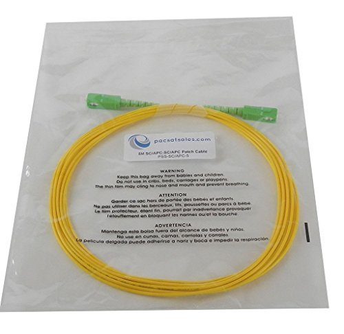 Pacsatsales - Sc/Apc Fiber Optic Internet Cable 15Ft - 5M Scapc Simplex Single Mode Cable & Connector - Replacement Fiber Patch Cable Or Optical Cable Extension For Residential Fiber Networks #TOP3