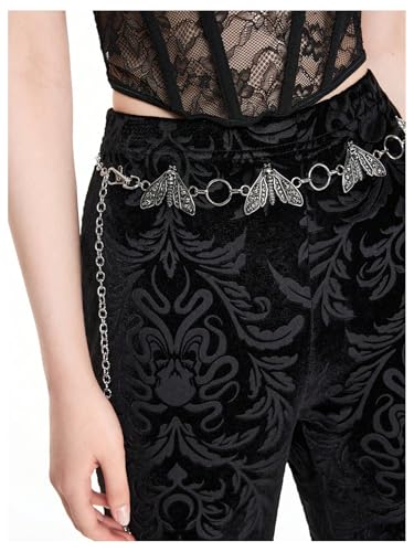WDIRARA Women's Gothic Punk Metal Chain Belt Vintage Cowboy Chic Waist Accessories for Jeans Dress4