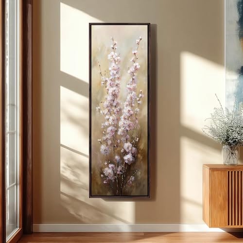 Tableau sur toile tiges de fleurs pour habiller un mur étroit et sublimer un couloir vide