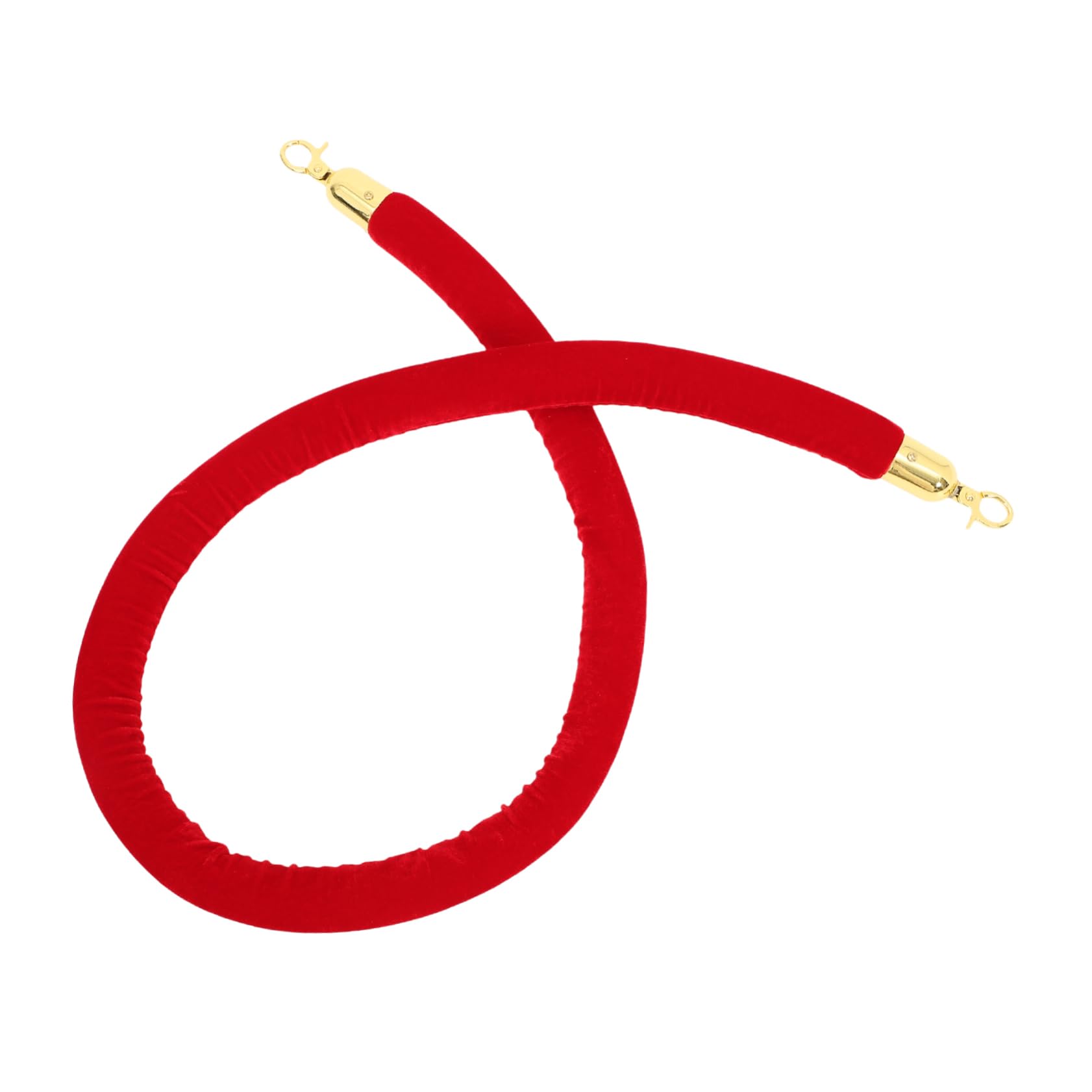 VILLFUL Crowd Control Rope Hanging Isolation Rope Control Lint Rope Barrier Rope Hooks Velvet Ropes and Posts Comfortable Rope Stanchions and Stanchion Rope Black Rope Walking Rope End Red