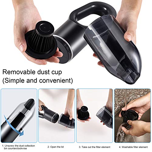Handheld mini-stofzuiger, ABS draagbare multifunctionele stofzuiger 60 W, draadloze draagbare stofzuiger voor stofzuigen… - Afbeelding 5
